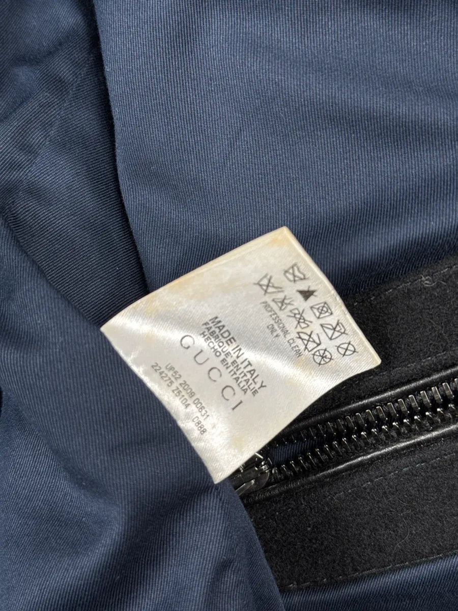 AW2009 Gucci Black Wool & Leather Biker Zip Perfecto Jacket by Frida Giannini zXzrbenv 12