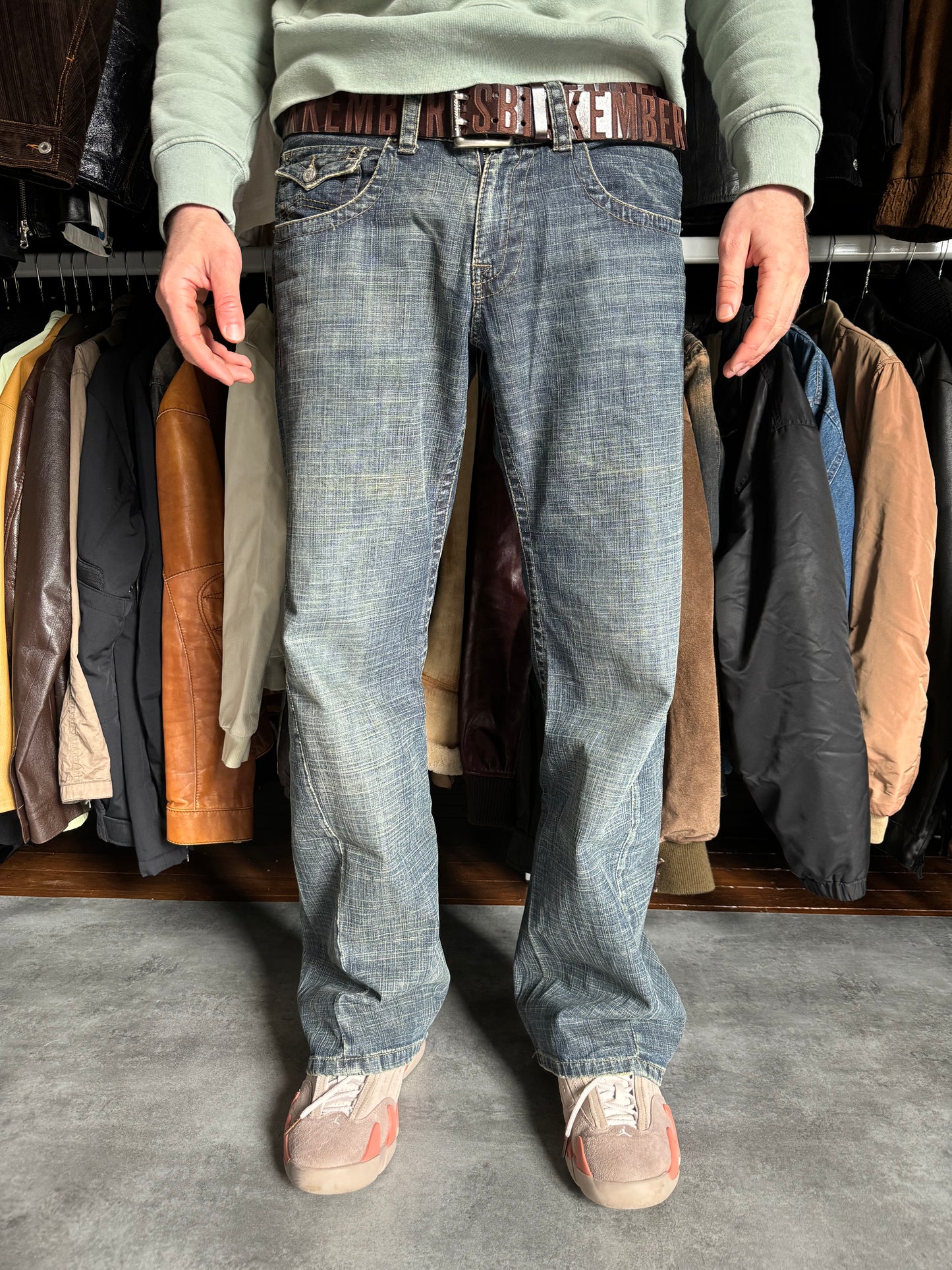 2000s Armani Aero Flared Eclipse Denim Jeans  (L) - 4