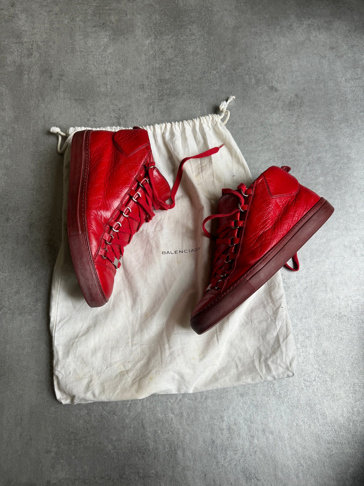 AW2015 Balenciaga Arena High Red Vibrant Leather  (41) - 7