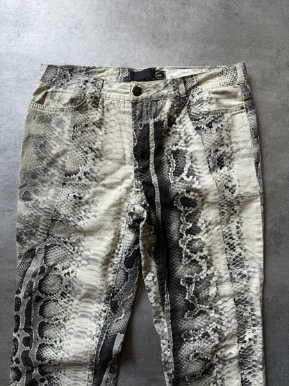 2000s Cavalli Black & White Python Print Pants (S) - 9