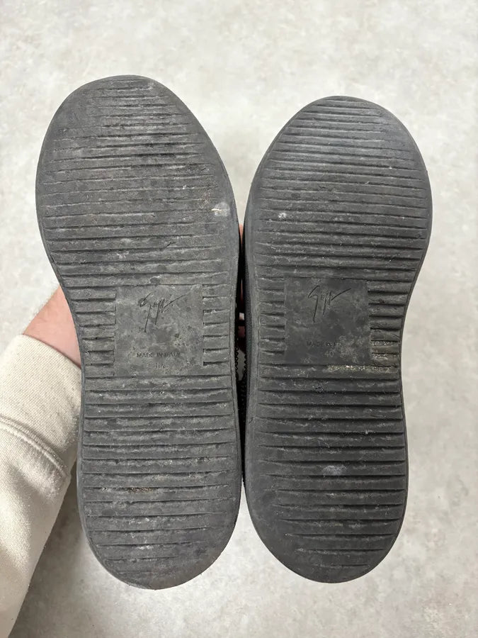 Zanotti Black Leather High Studded Sneakers IBnLToV 7