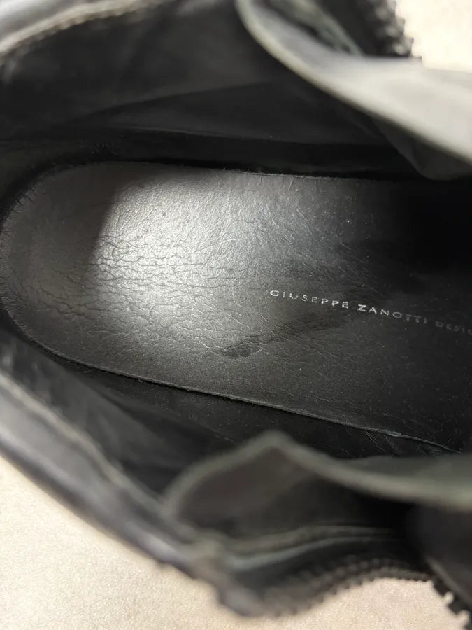 Zanotti Black Leather High Studded Sneakers IBnLToV 8