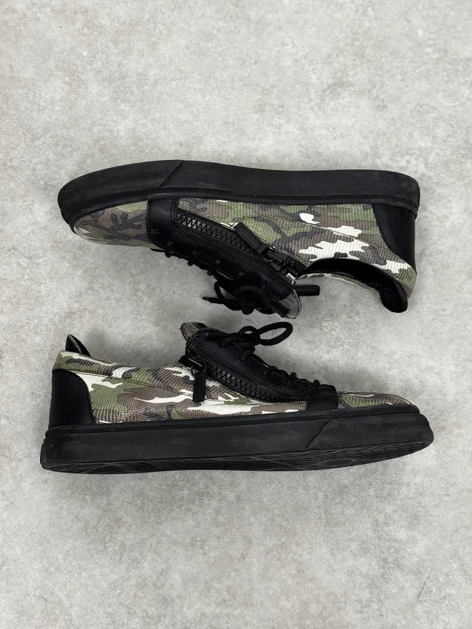 Zanotti Camo Zips Black Sneakers suKypKw 2