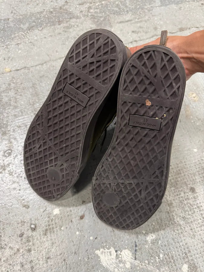 Zanotti Olive Green Kriss High Zip Shoes CpYZtib 6