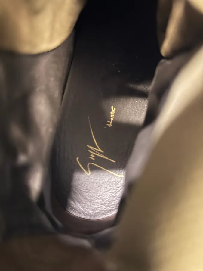 Zanotti Olive Green Kriss High Zip Shoes CpYZtib 8