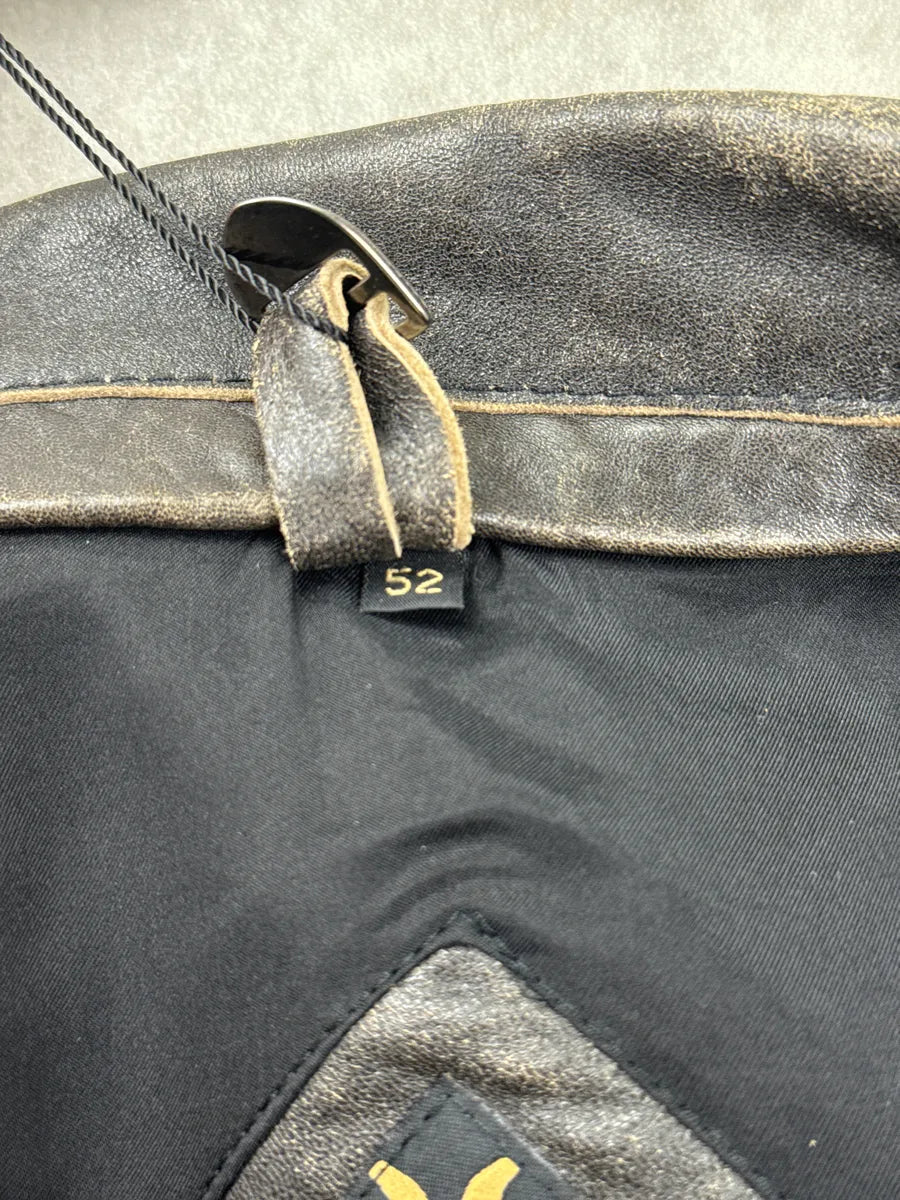 AW2005 Cavalli Dark Grey Eroded Biker Leather Jacket zbscpaMs 13