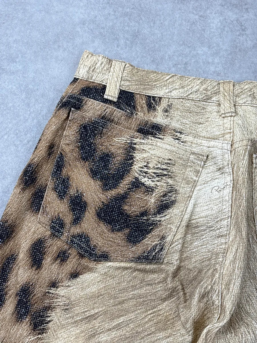 2000s Roberto Cavalli Gold Beige Metallic Leopard Pants zclqTpcE 10