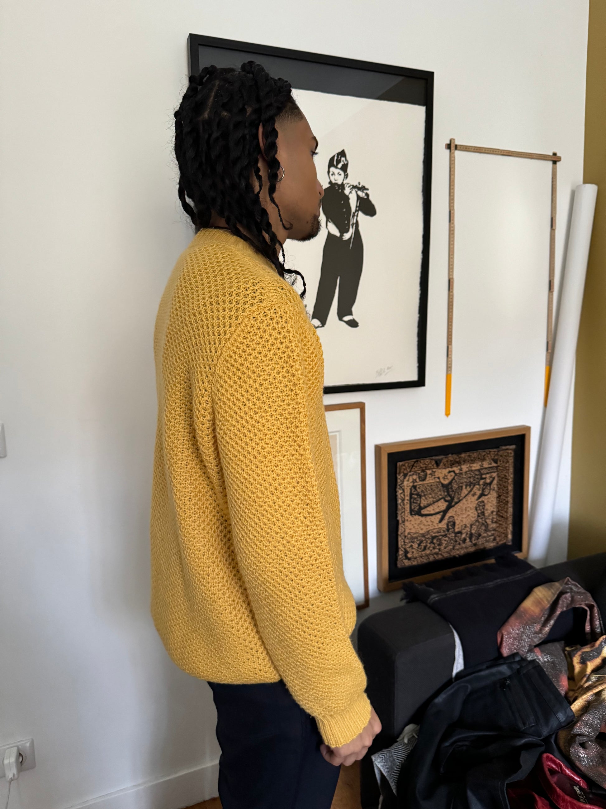 AW2017 Prada Yellow Wool Crewneck Sweater (L) - 4