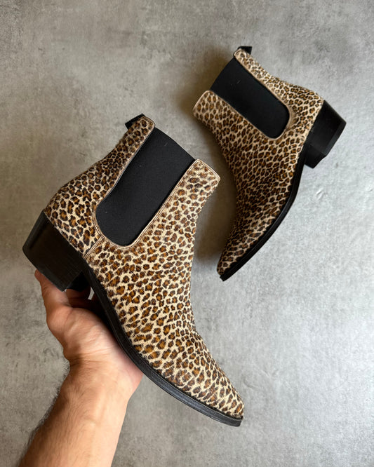 SS2019 Celine Leopard Chelsea Boots Calfskin Leather by Hedi Slimane (40) - 1