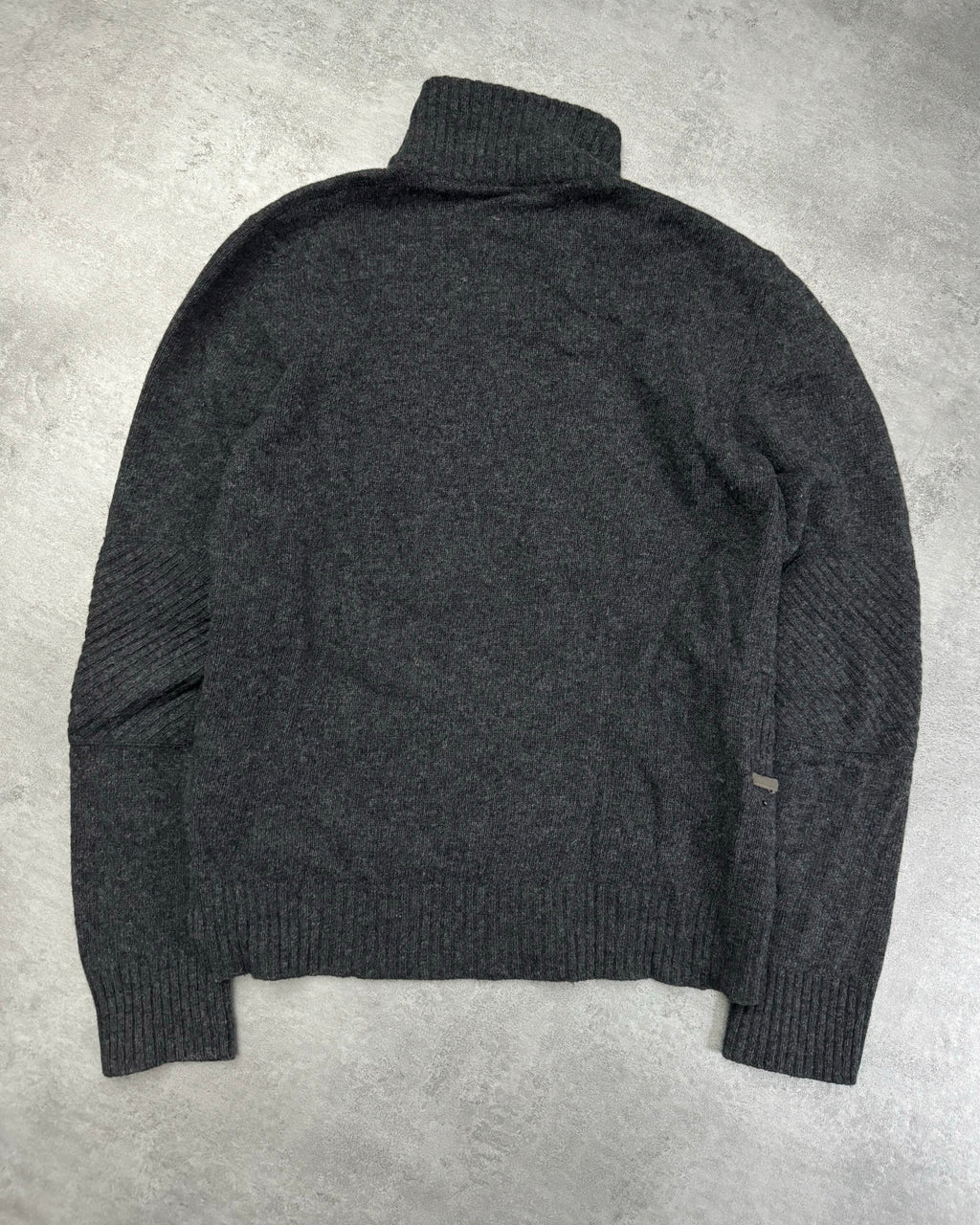 2000s Dolce & Gabbana Asymmetrical Grey Wool Zip-up (M) - 3