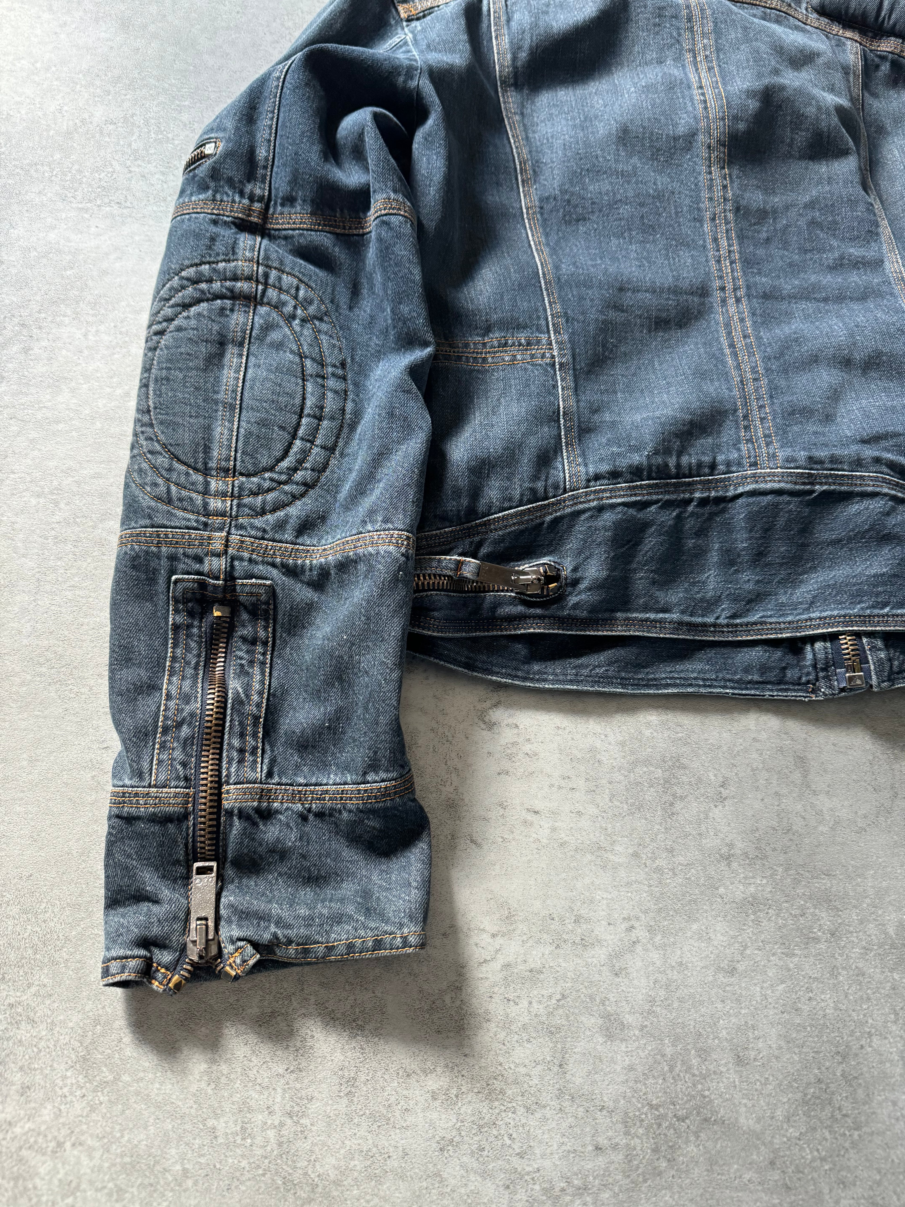 AW2004 Dolce & Gabbana Astro Denim Biker Jacket (L) – Dolce Vita Hub AW2004 Dolce & Gabbana Astro Denim Biker Jacket (L) – Dolce Vita Hub