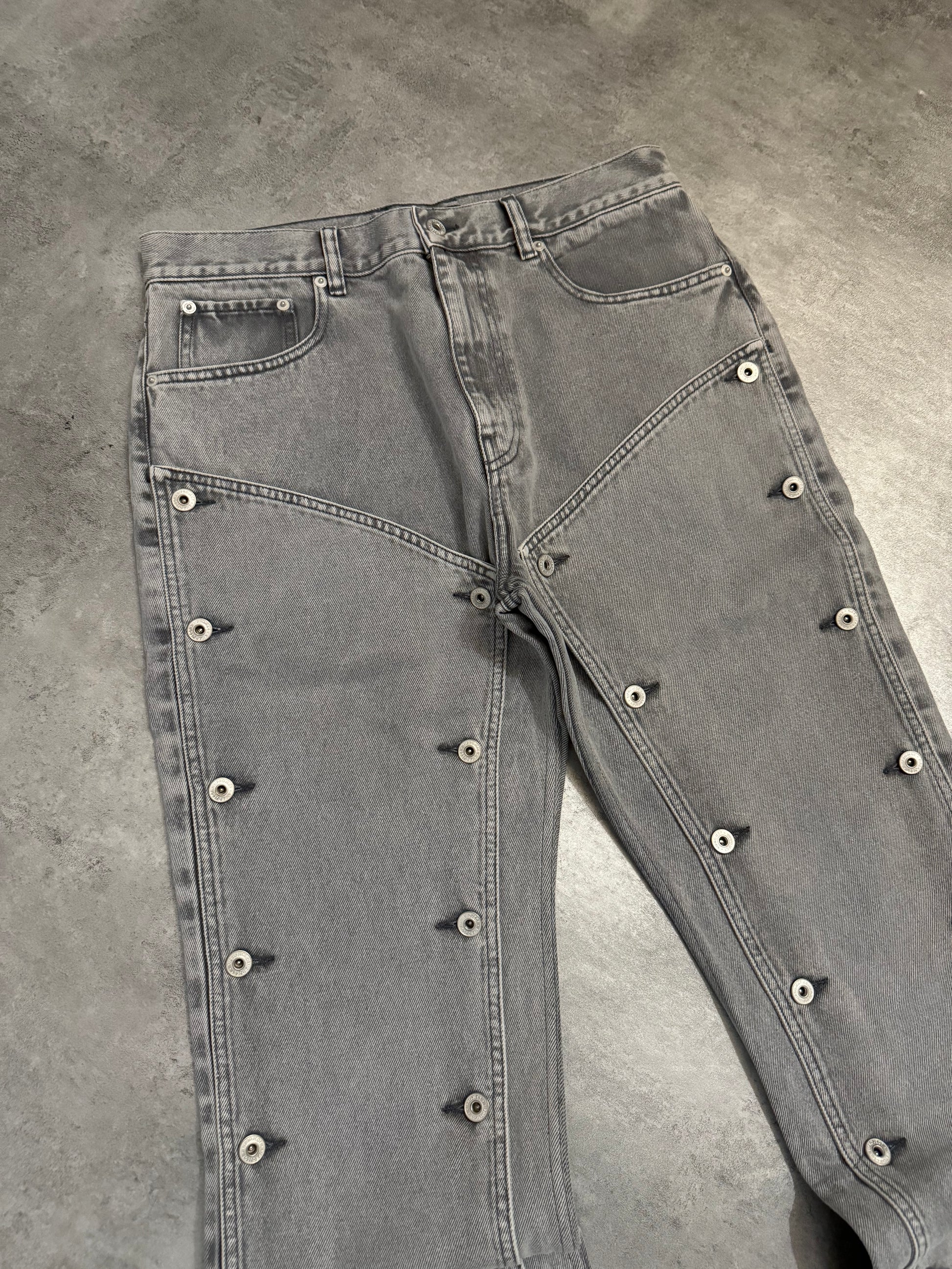 Y/Project Grey Detachable Carpenter Grey Denim Jeans (M/L) - 7