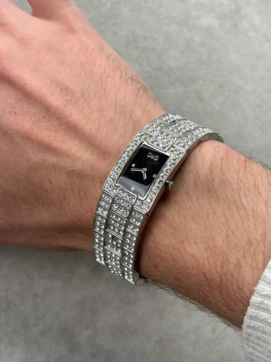 Dolce & Gabbana Silver All-Over Embellished Bracelet Watch zrcaxizS 1
