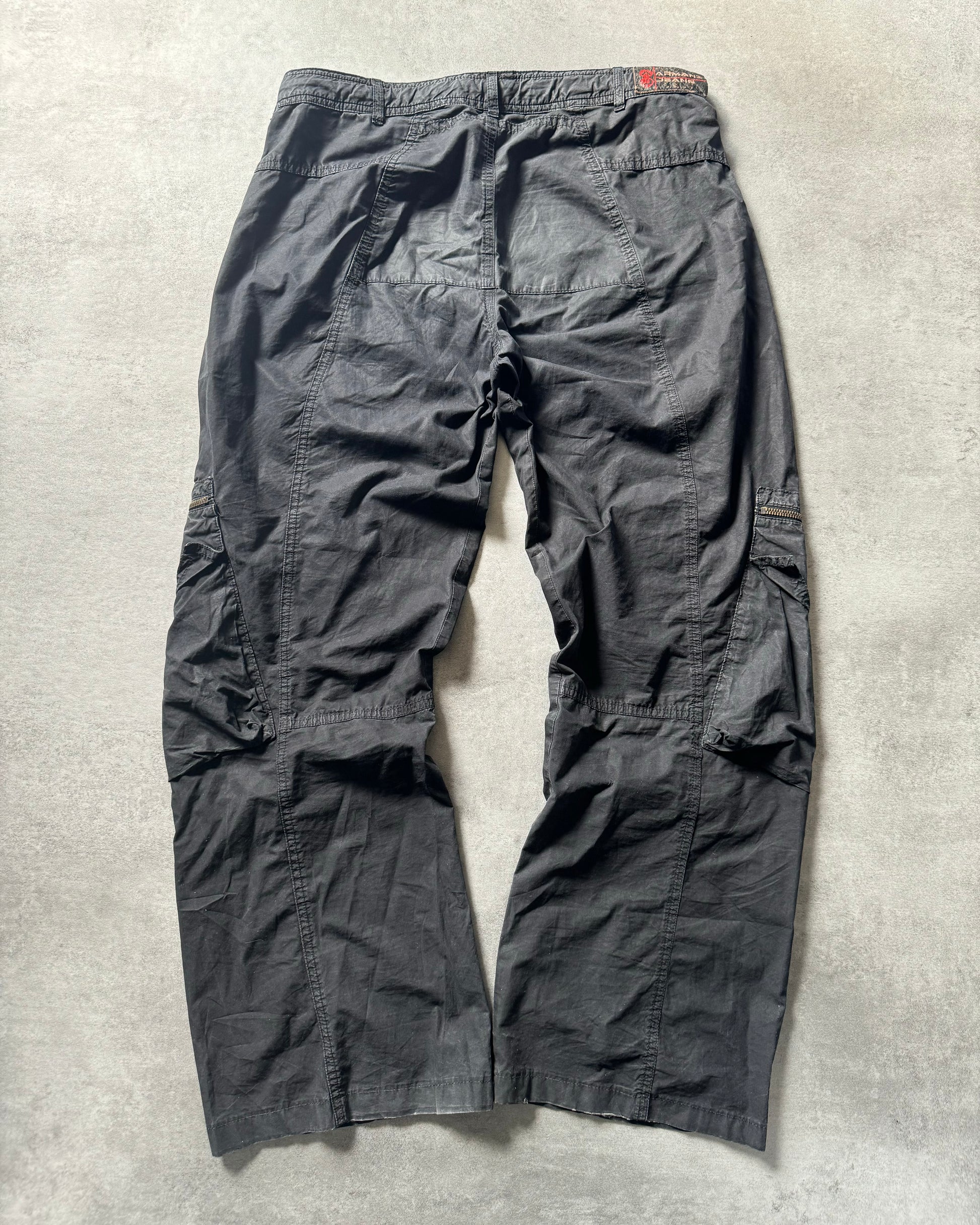 2000s Armani Wide Black Cargo Pants  (M) - 2