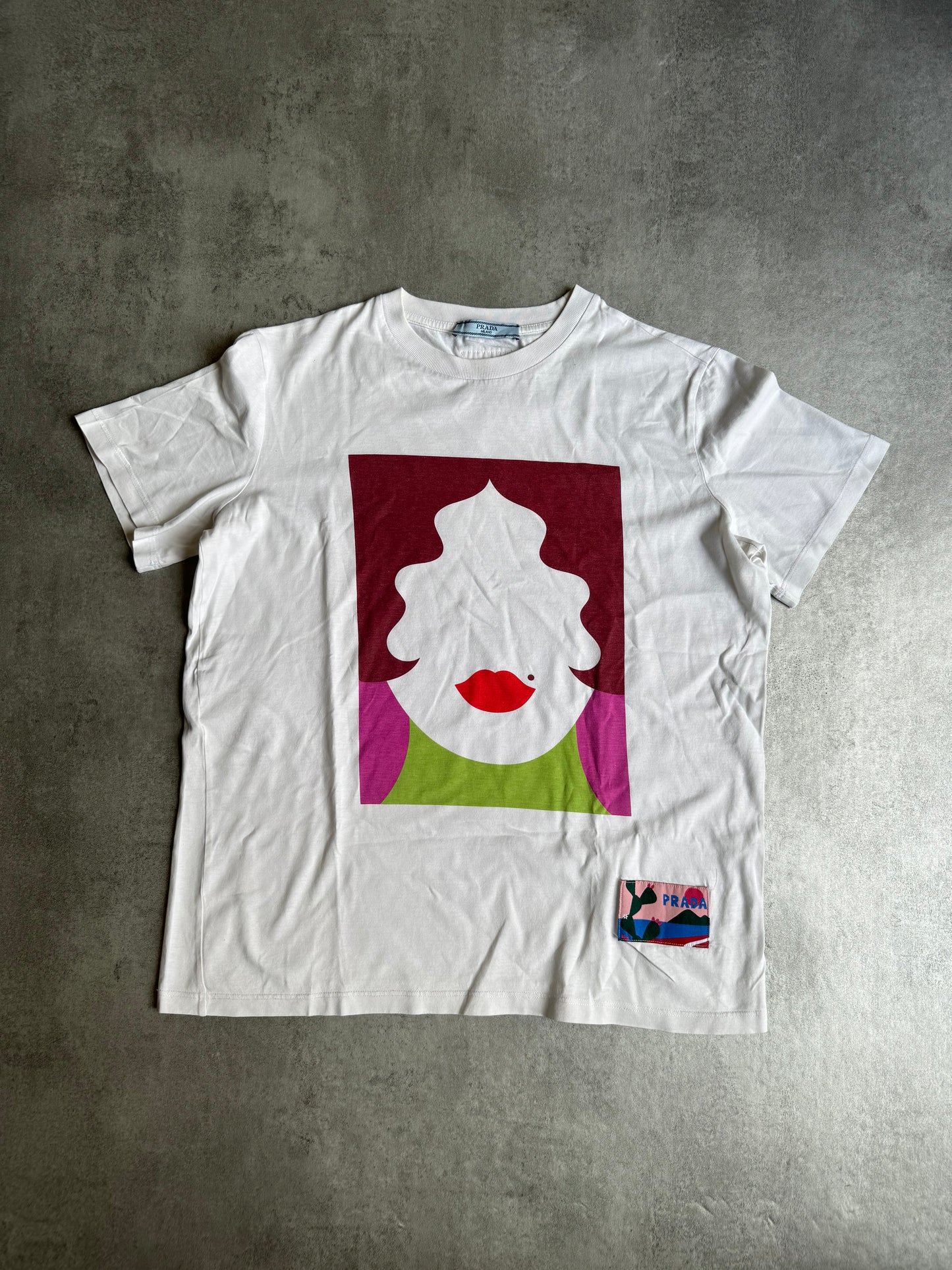 SS2018 Prada White Graphic Tee-Shirt (S) - 2