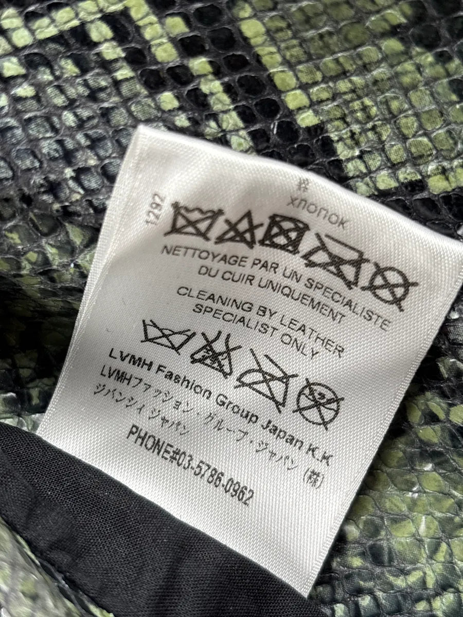 Givenchy Green Leather Python Embossed Trucker Leather Jacket zuxbrpmD 13