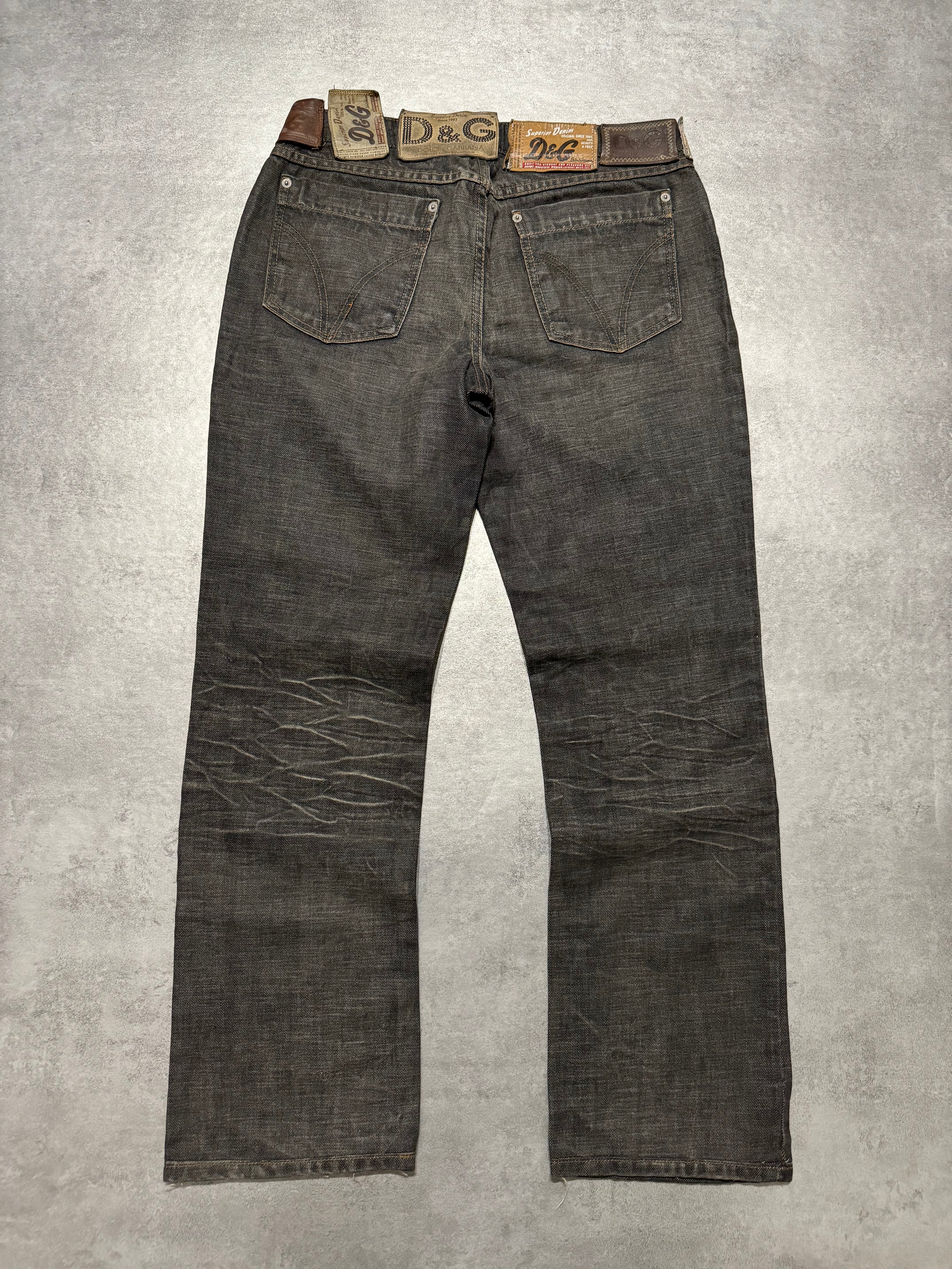 AW2003 Dolce & Gabbana 10 Tags Denim Raw Grey Jeans (M) - 2