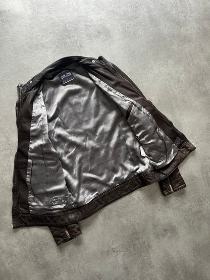 2000s' Jean Paul Gaultier Brown Civil Leather Jacket (M) (M) - 7