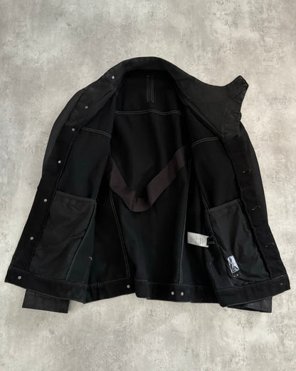 SS2016 Rick Owens Waxed Dark Black Jacket (XL) - 4