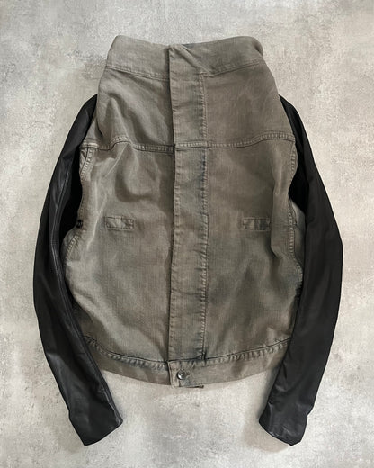 AW2010 Rick Owens Avant-Garde Denim Leather Jacket (S) - 2