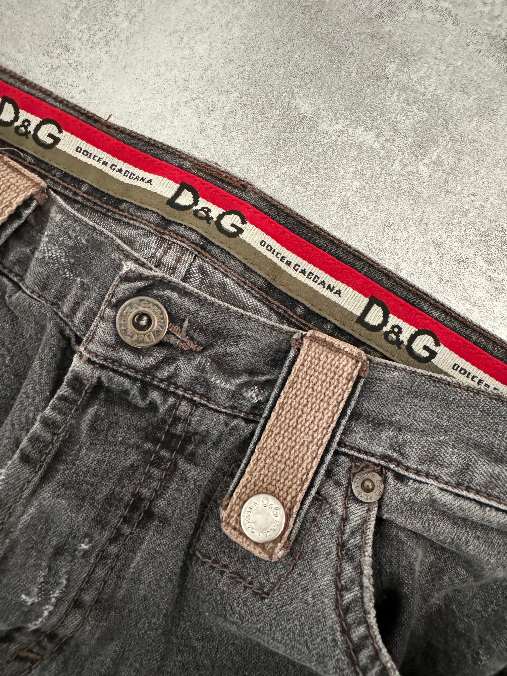 AW2004 Dolce & Gabbana Cargo Harness Grey Jeans (M) - 6