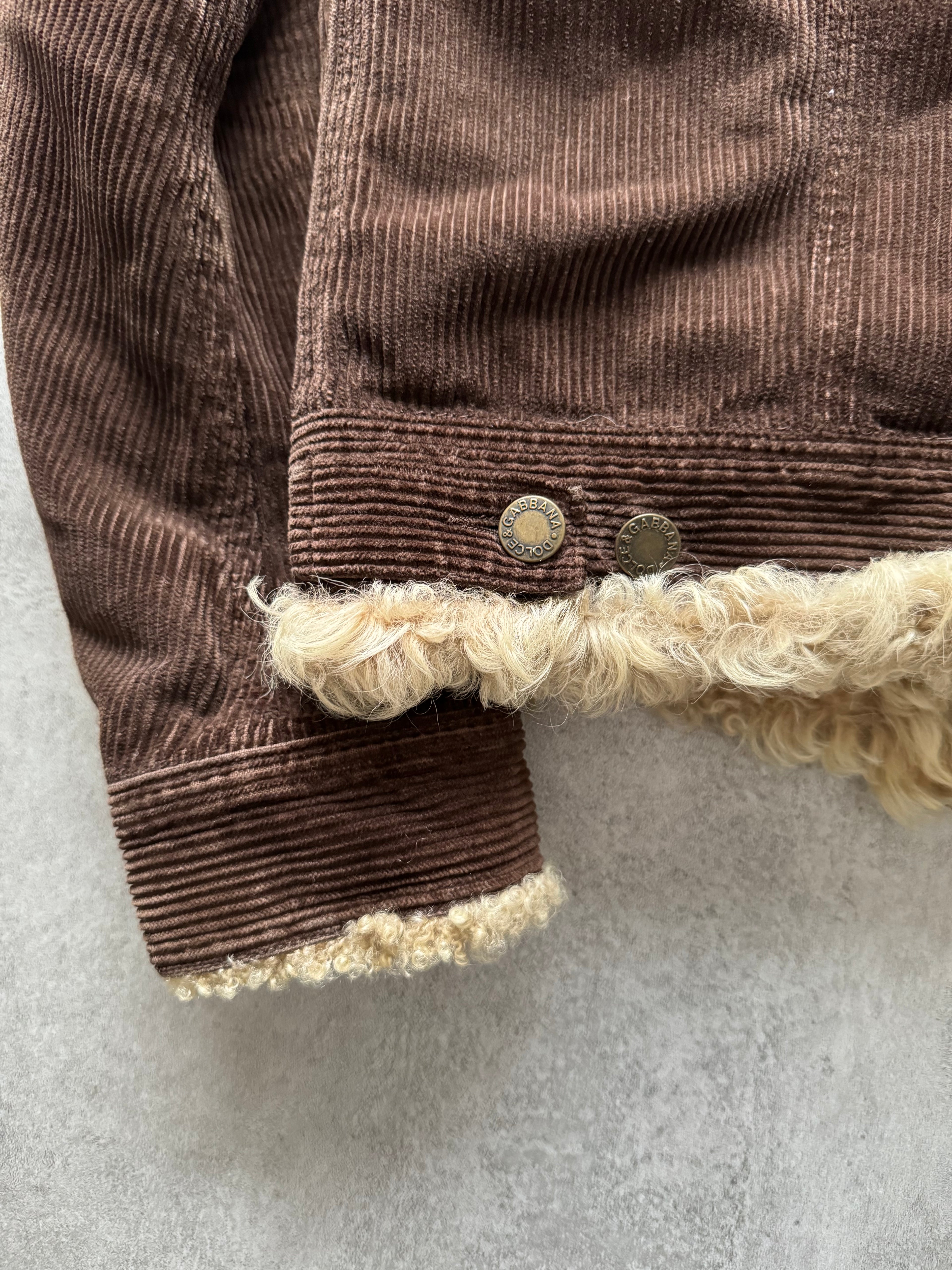 1990s Dolce & Gabbana Brown Scares Cozy Rug Jacket (M) - 5