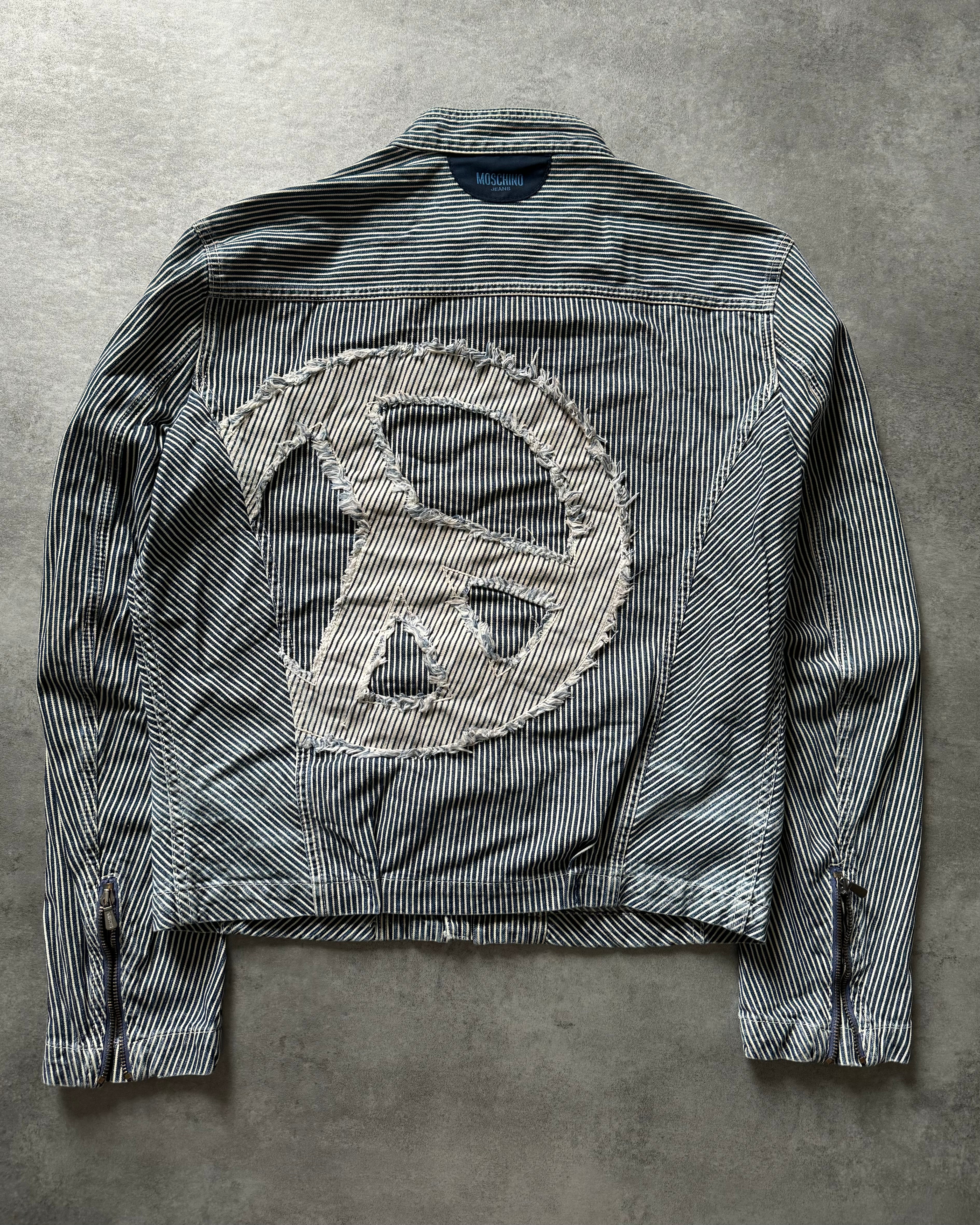 Moschino Peace Striped Marine Light Jacket (M) - 1