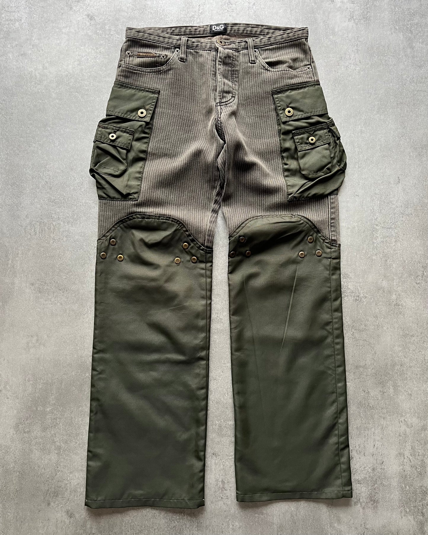 AW2003 Dolce & Gabbana Olive Tactical Hunter Cargo Pants (S) - 1