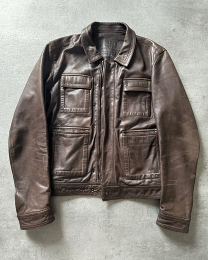 2000s Givenchy Light Leather Jacket by Ozwald Boateng (M) - 3