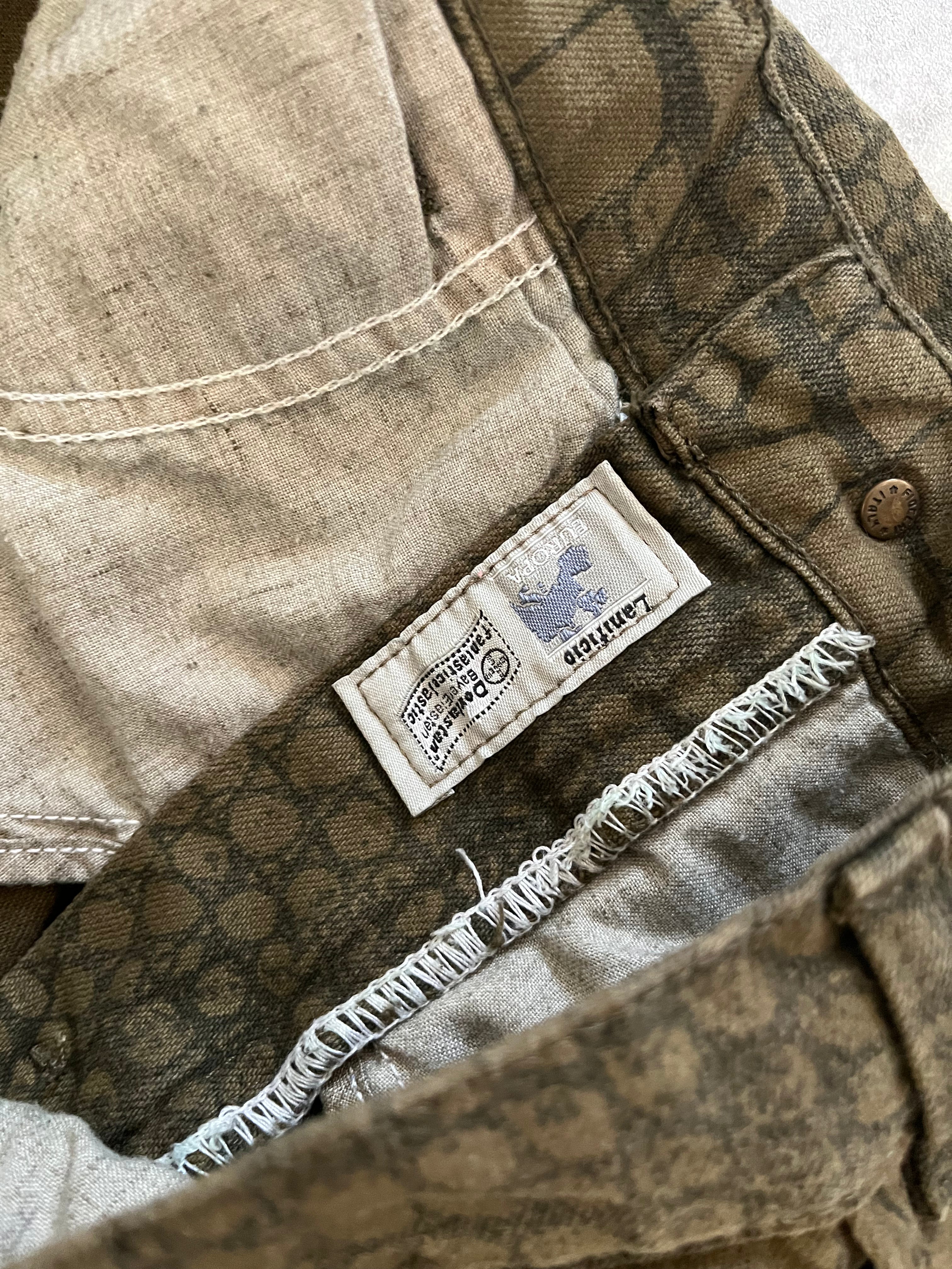 AW2001 Roberto Cavalli Crocodile Effect Olive Pants (L) - 6