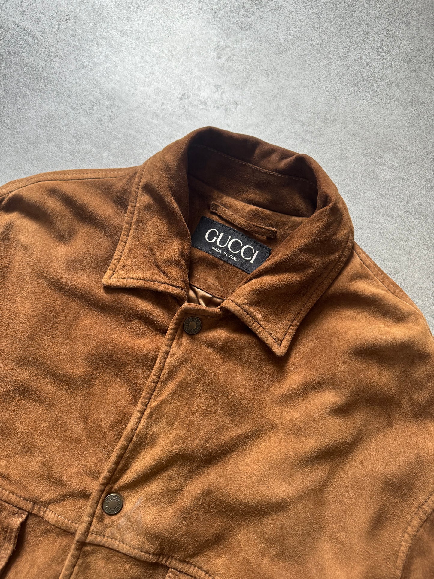 1990s Gucci by Daniel Day Camel Suede Jacket  (L) - 8