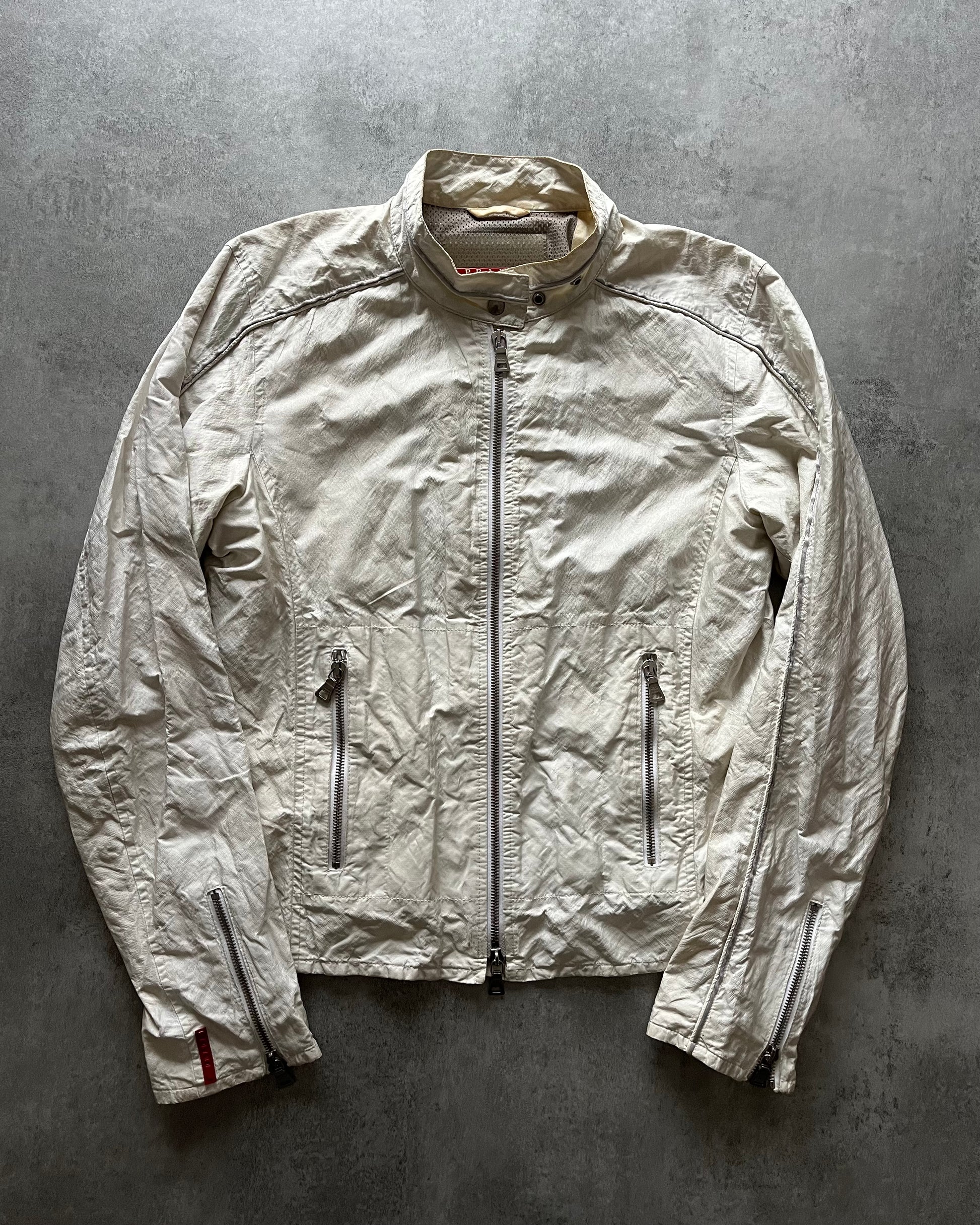 SS2002 Prada White Light Nylon Jacket  (S) - 1