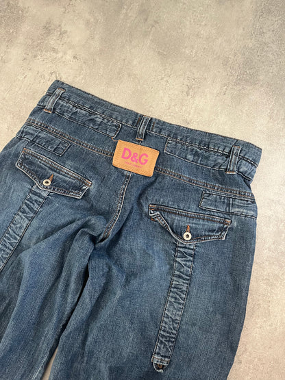 2000s Dolce & Gabbana Flared Denim Pants  (S) - 5