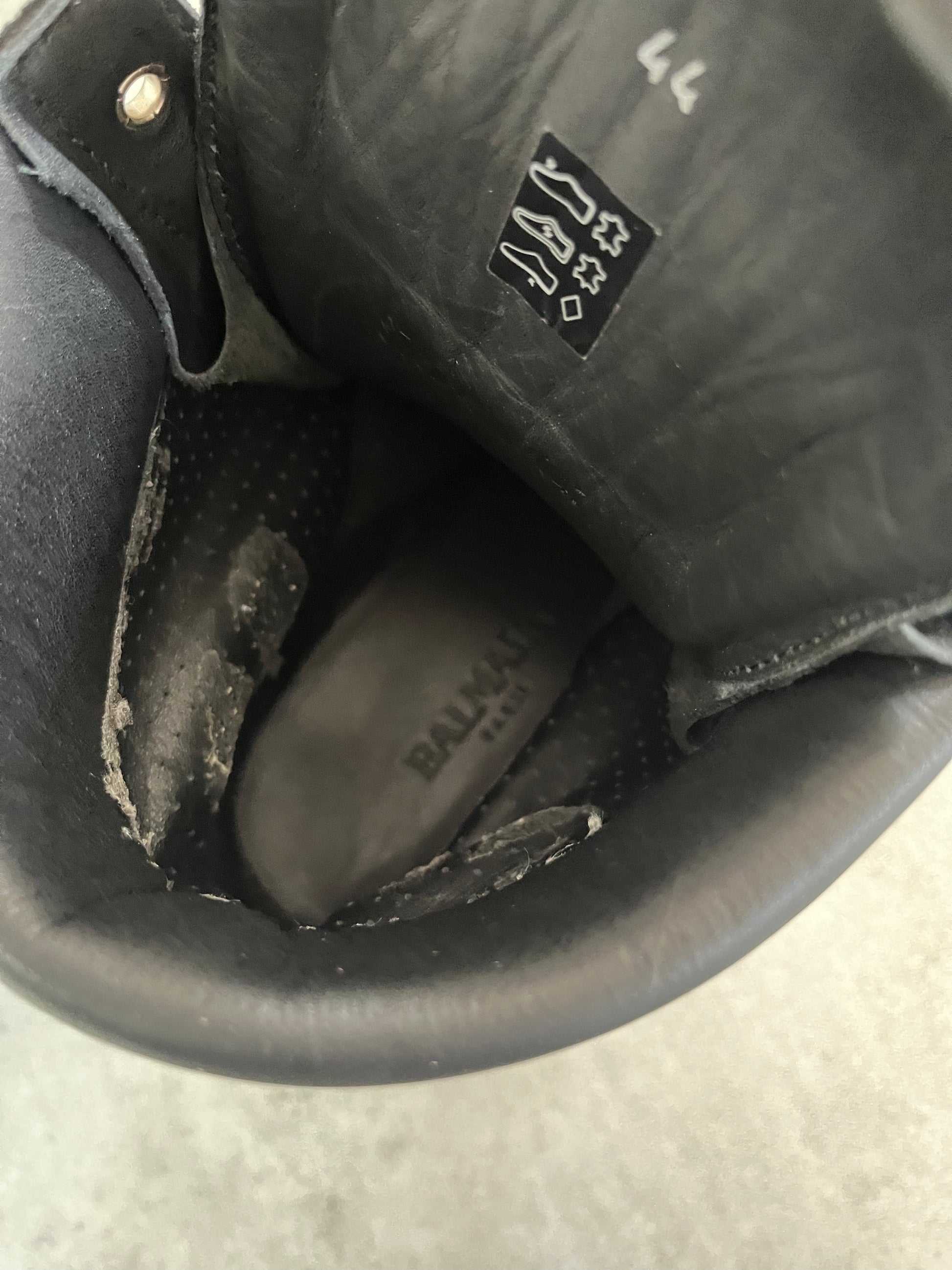 Balmain Black Premium Leather Boots (44) - 8