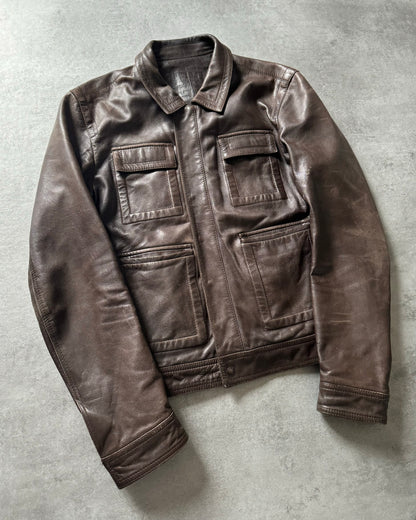 2000s Givenchy Light Leather Jacket by Ozwald Boateng (M) - 6