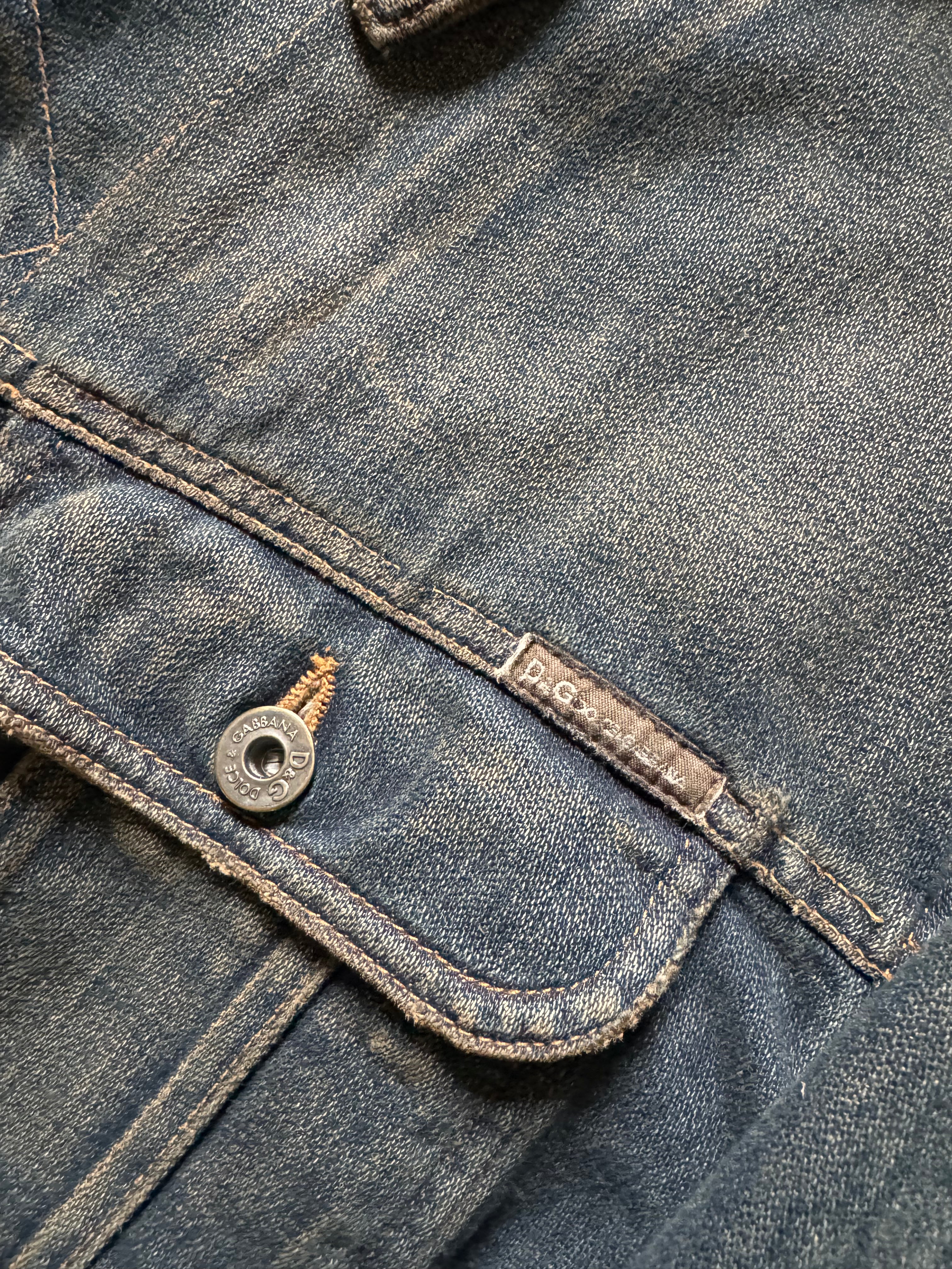 AW2003 Dolce & Gabbana Double Waisted multi Pockets Denim Jacket (L) - 5
