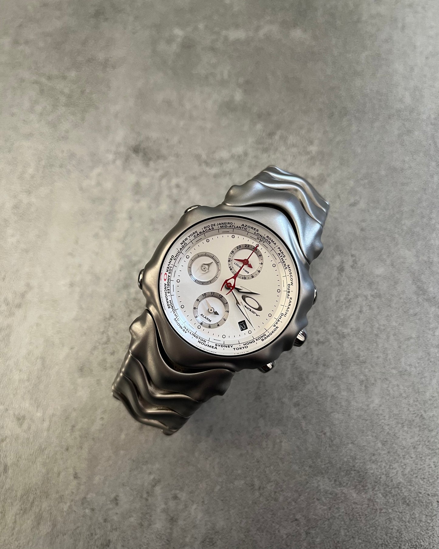 2006 Oakley GMT Silver Steel Watch (OS) - 3