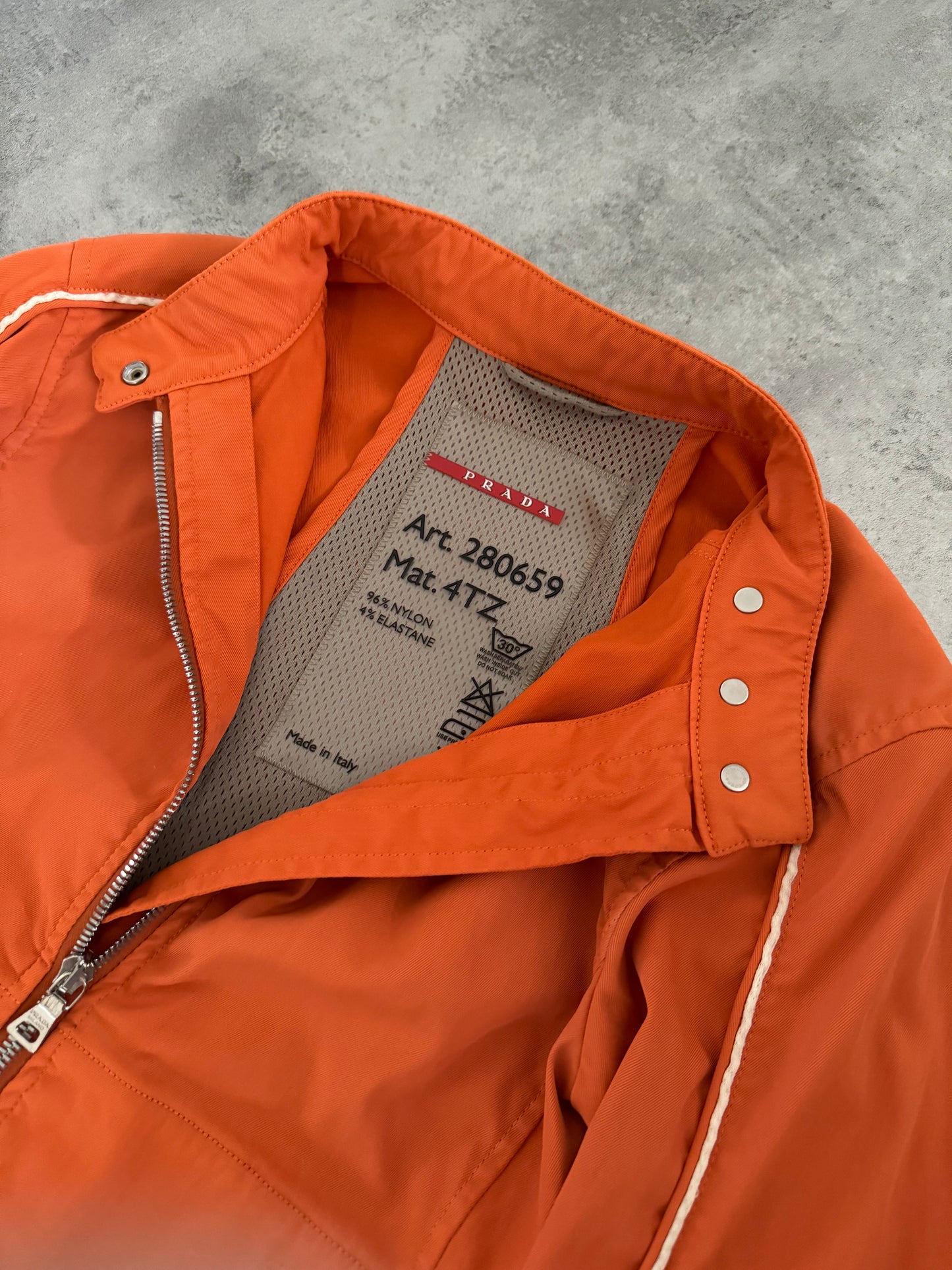 2000s Prada Orange Nylon Jacket (XS) - 7