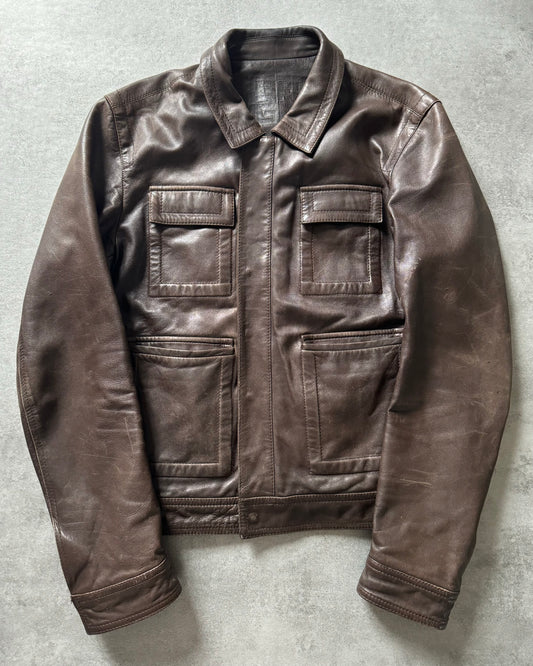 2000s Givenchy Light Leather Jacket by Ozwald Boateng (M) - 1