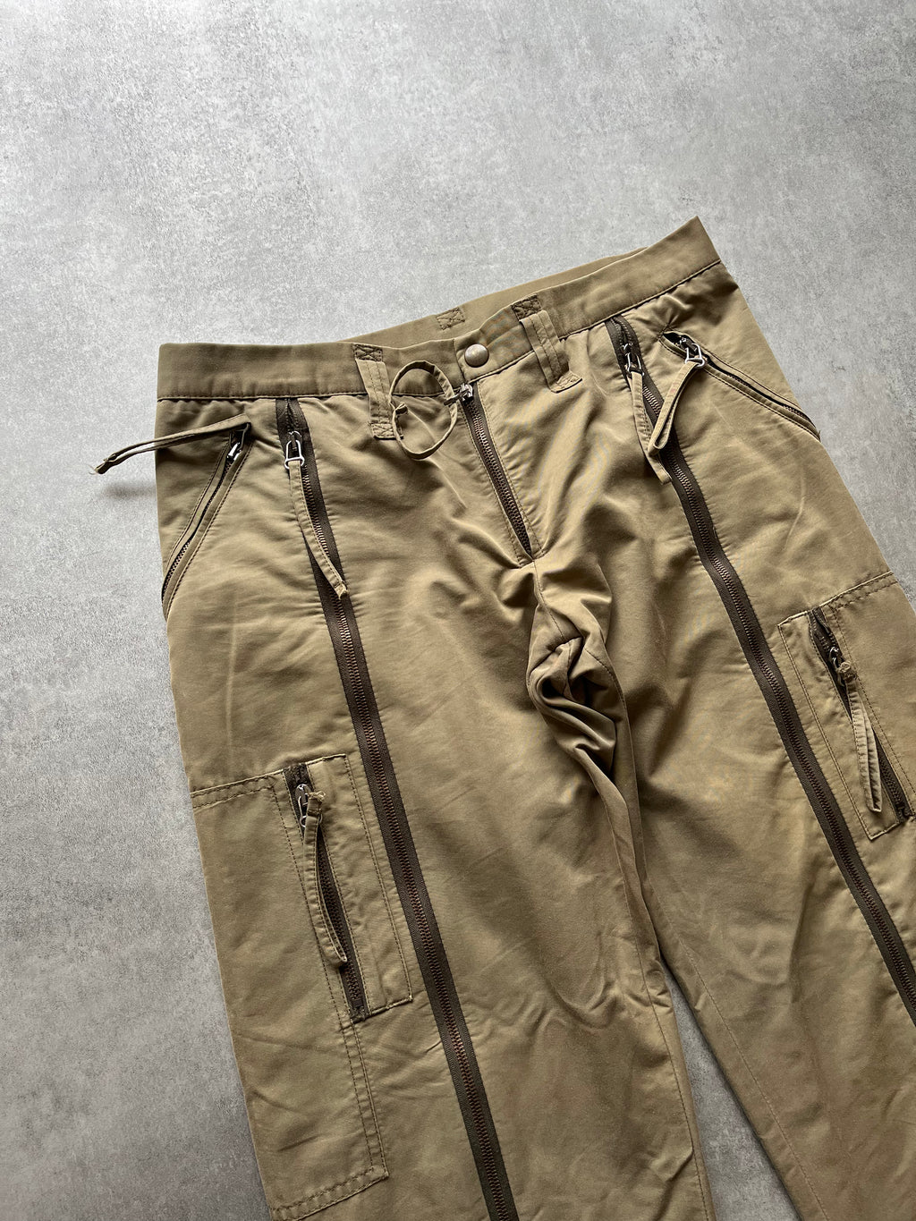 AW2005 Daniele Alessandrini Full Zip Olive Cargo Pants  (M) - 8
