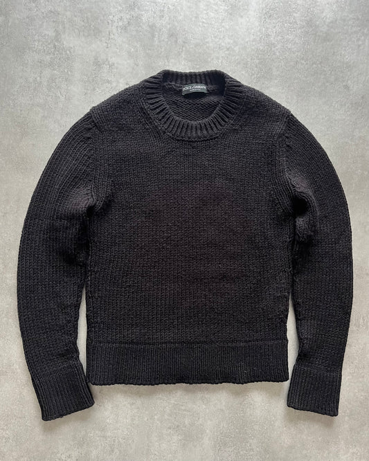 Dolce & Gabbana Wool Black Sweater (M/L) (L) - 1