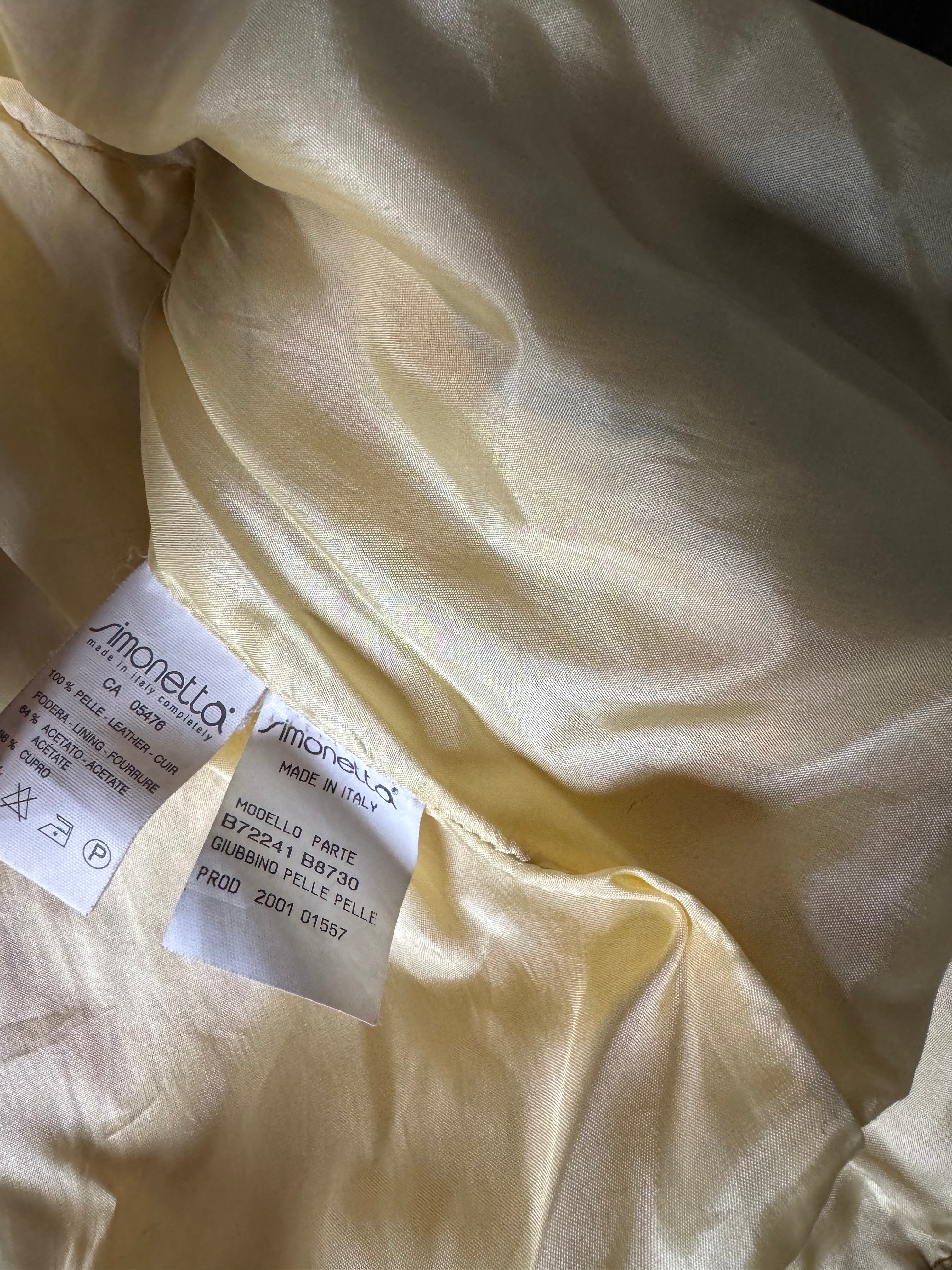 AW2001 Roberto Cavalli Yellow Faded Biker Jacket  (XS) - 8