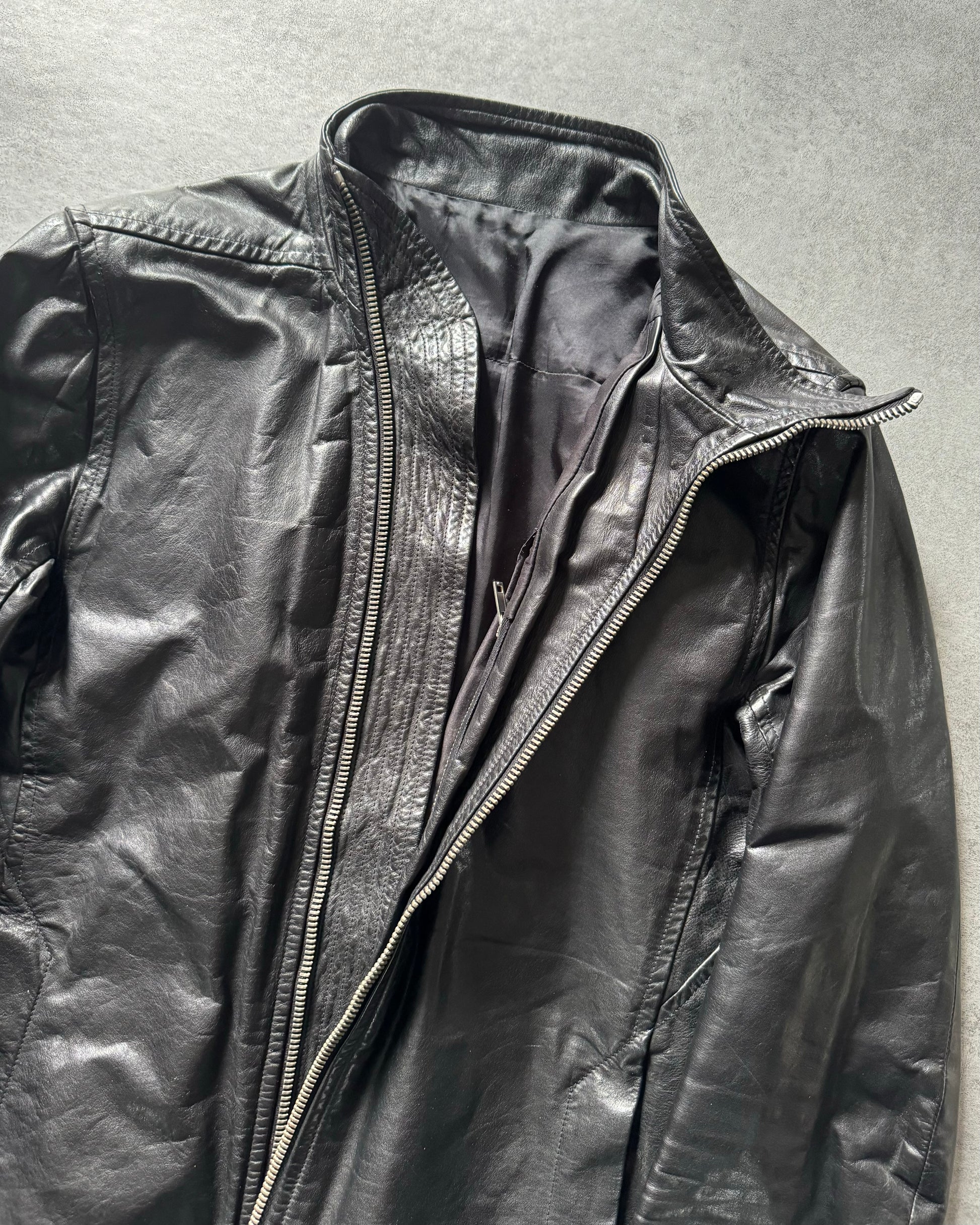 Rick Owens Biker Calf Leather Shadow Jacket (M) - 6