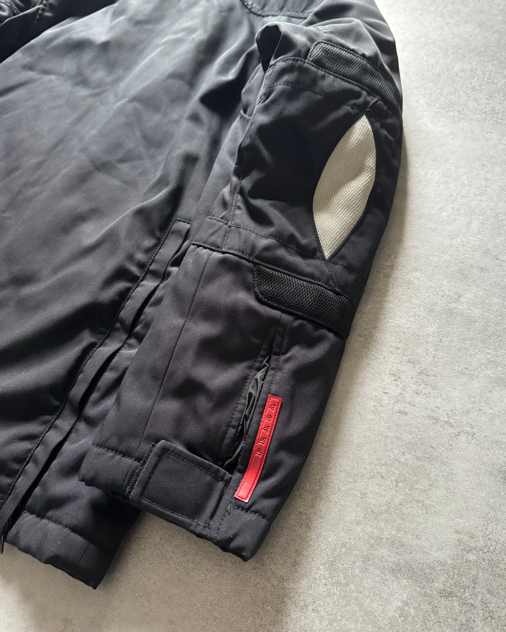 2000s Prada Sport Technical Modular Elbow Pad Padded Trench Jacket (L) - 3