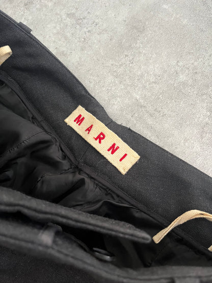 Marni Navy Pure Wool Pants  (S) - 5