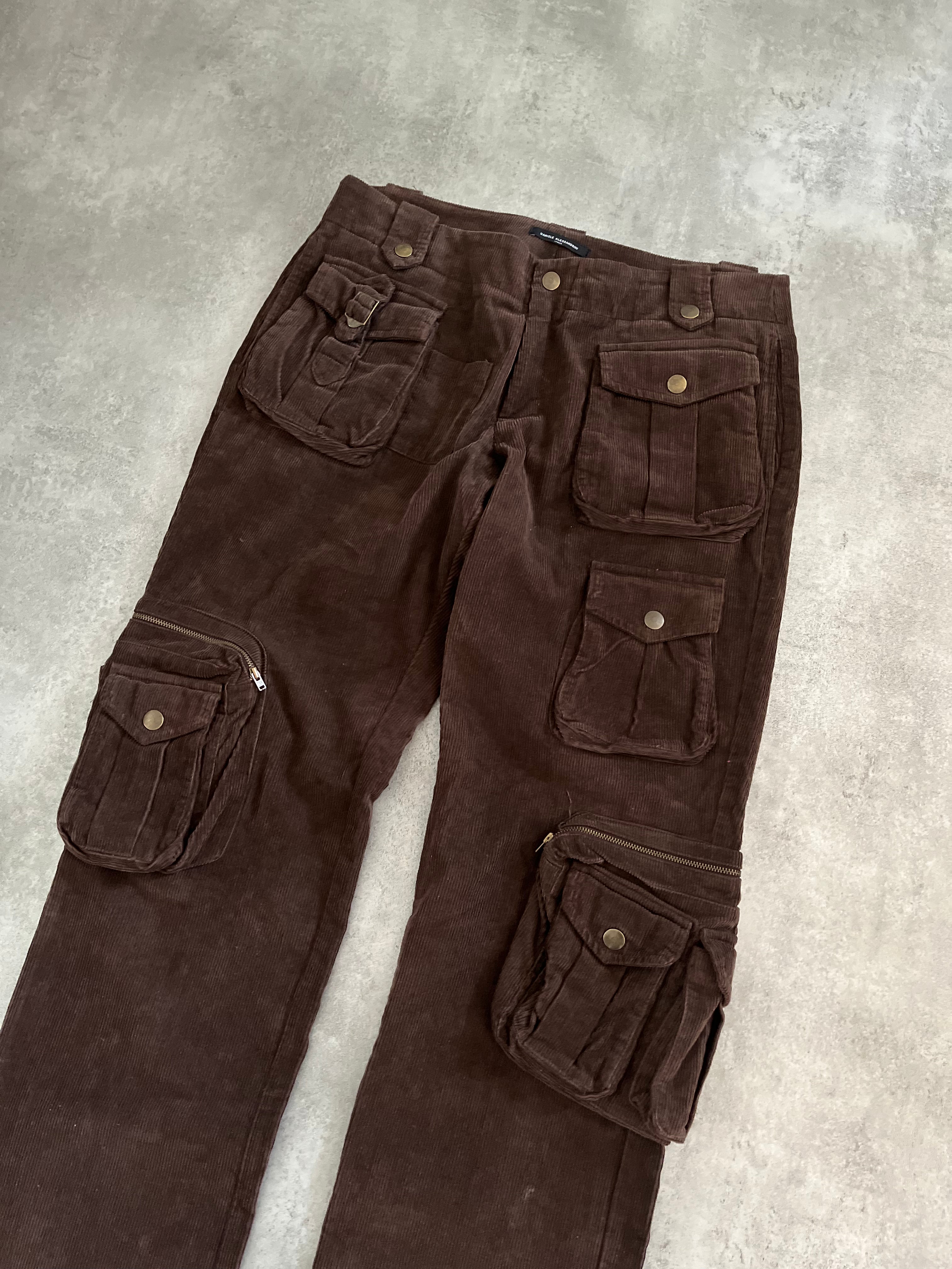 AW2004 Daniele Alessandrini Velvet Cargo Pants (L) - 5