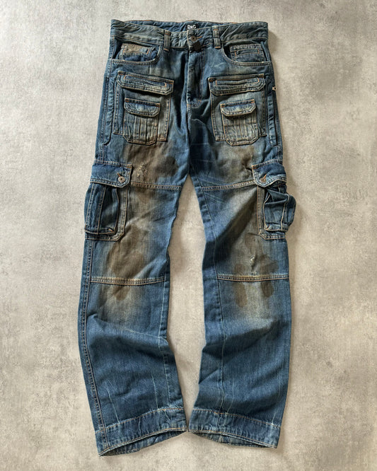 AW2005 Dolce & Gabbana Destroyed Cargo Denim Jeans (L) - 1