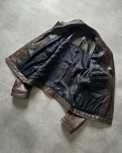 2000s Givenchy Light Leather Jacket by Ozwald Boateng (M) - 5