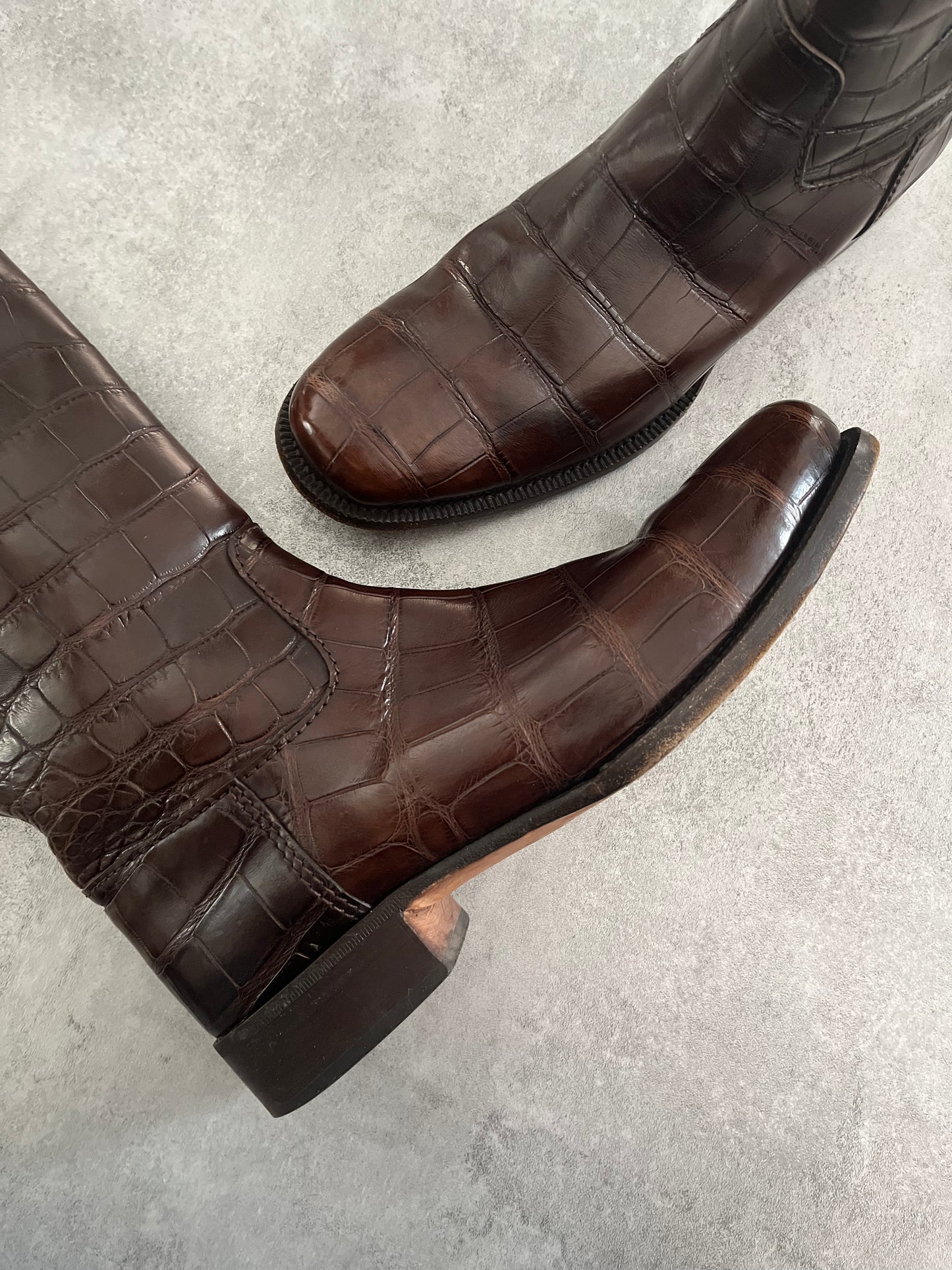 Prada Genuine Crocodile Leather Boots  (43) - 3
