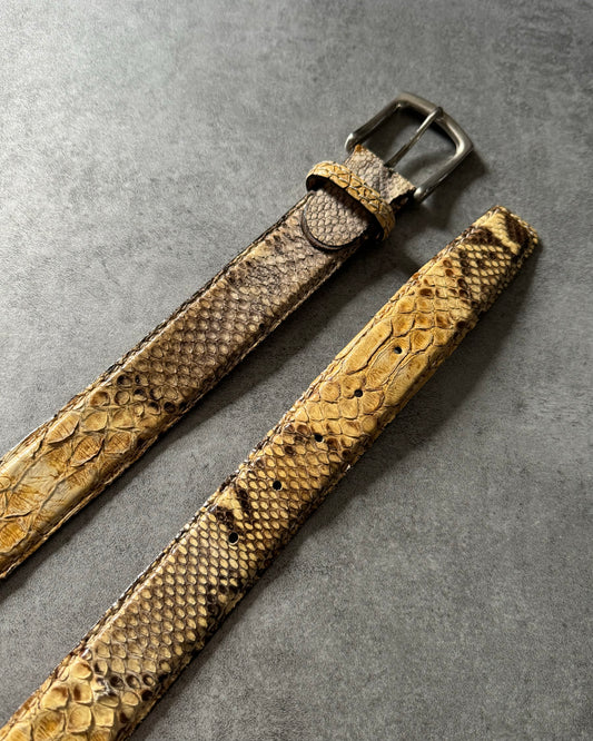 Artisanal Milanese Faded Python Leather Belt  (OS) - 1